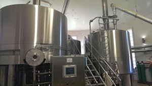 The brewhouse, if you can picture it, is a the far end of one of the wings of the brewery in a large, circular room.